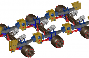 Подвеска двускатная 3*12т высокая широкая рессорная HJBridge 163.50-2900004-FR00